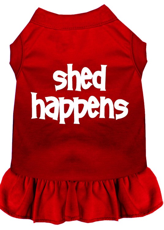 Shed Happens Screen Print Dress Red Med